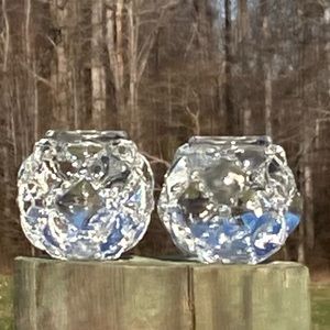 Sparkling Pair of Vintage Sphere Candle Holders!